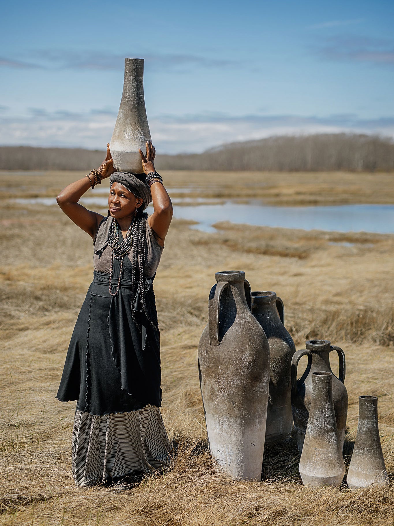wrap dress skirt in black paired with mineral core + earth stripe lady flirt 