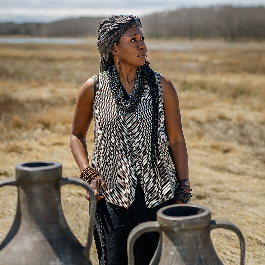 daisy tunic tank top in earth stripe