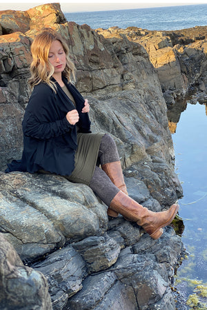 subtle black stripe cardi jacket