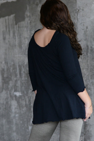 bamboo + organic cotton black sublte stripe swing by angelrox with sand playsuit