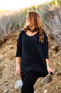 swing tunic top in subtle black