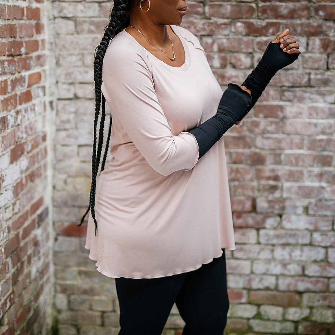 opera sleeves in black with swing top in ballet