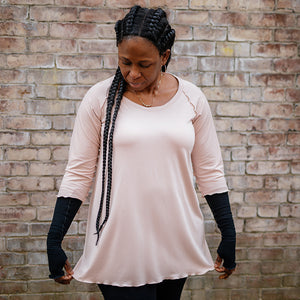 swing top in ballet with black opera sleeves