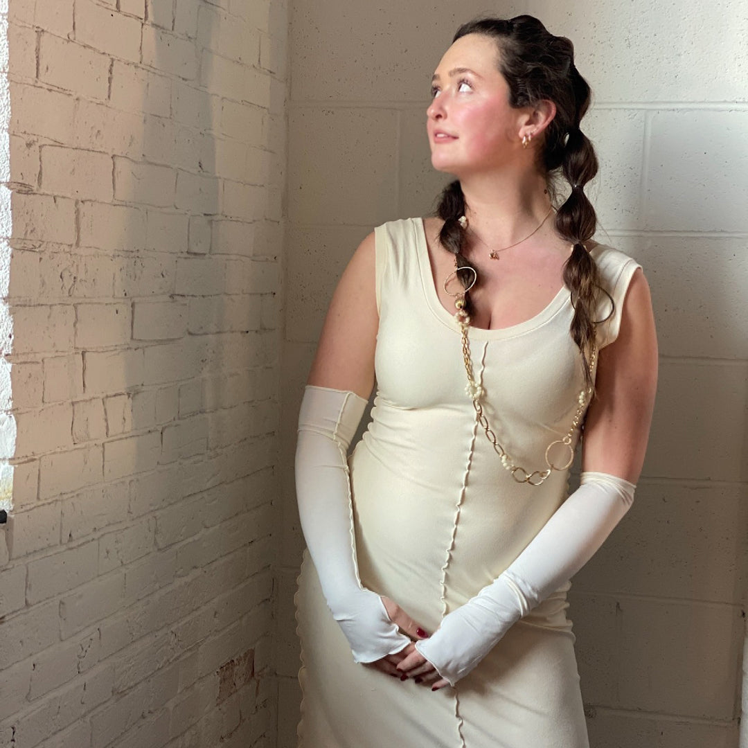 angelrox® goddess dress in milk