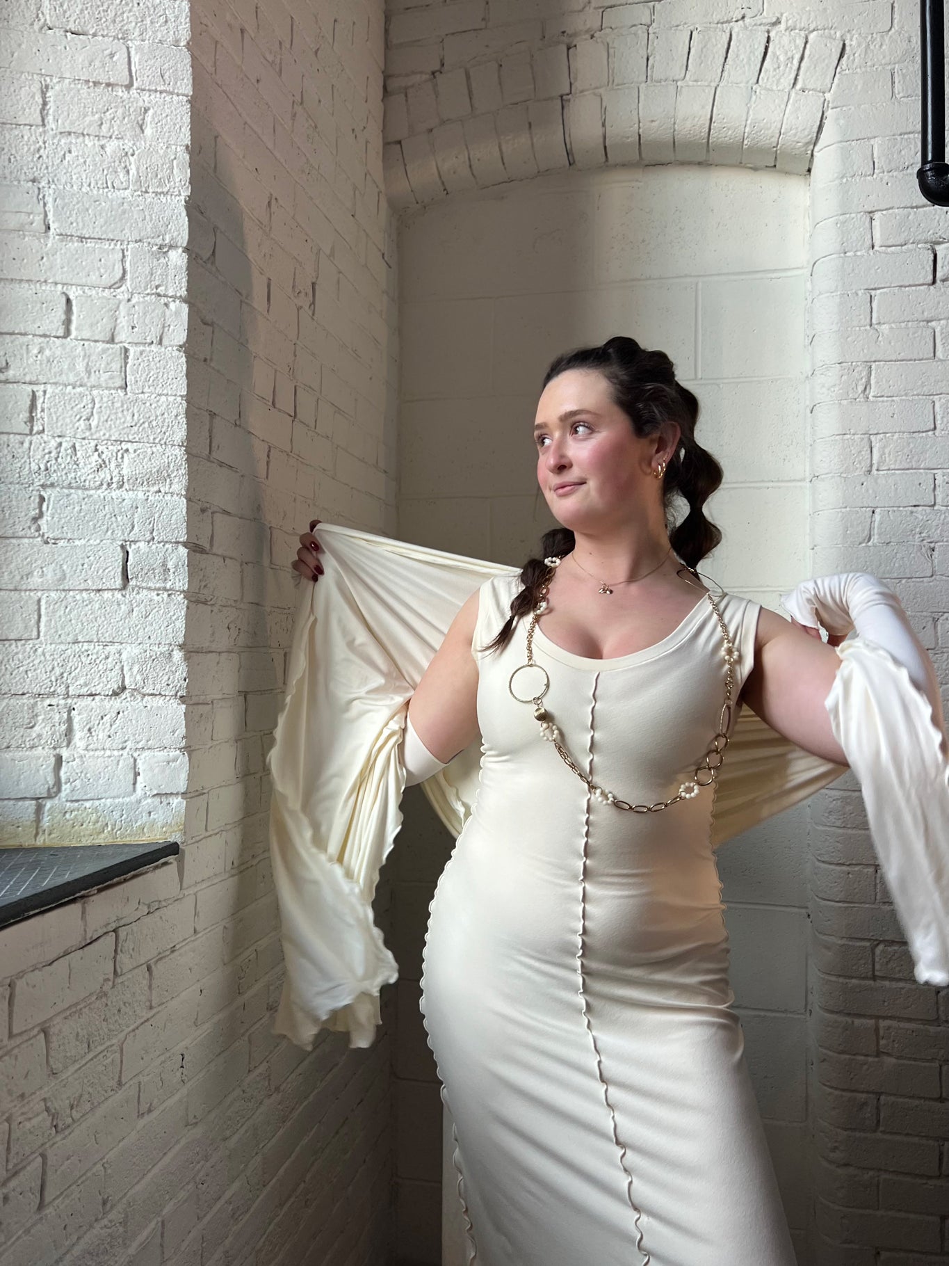 angelrox® goddess dress in milk