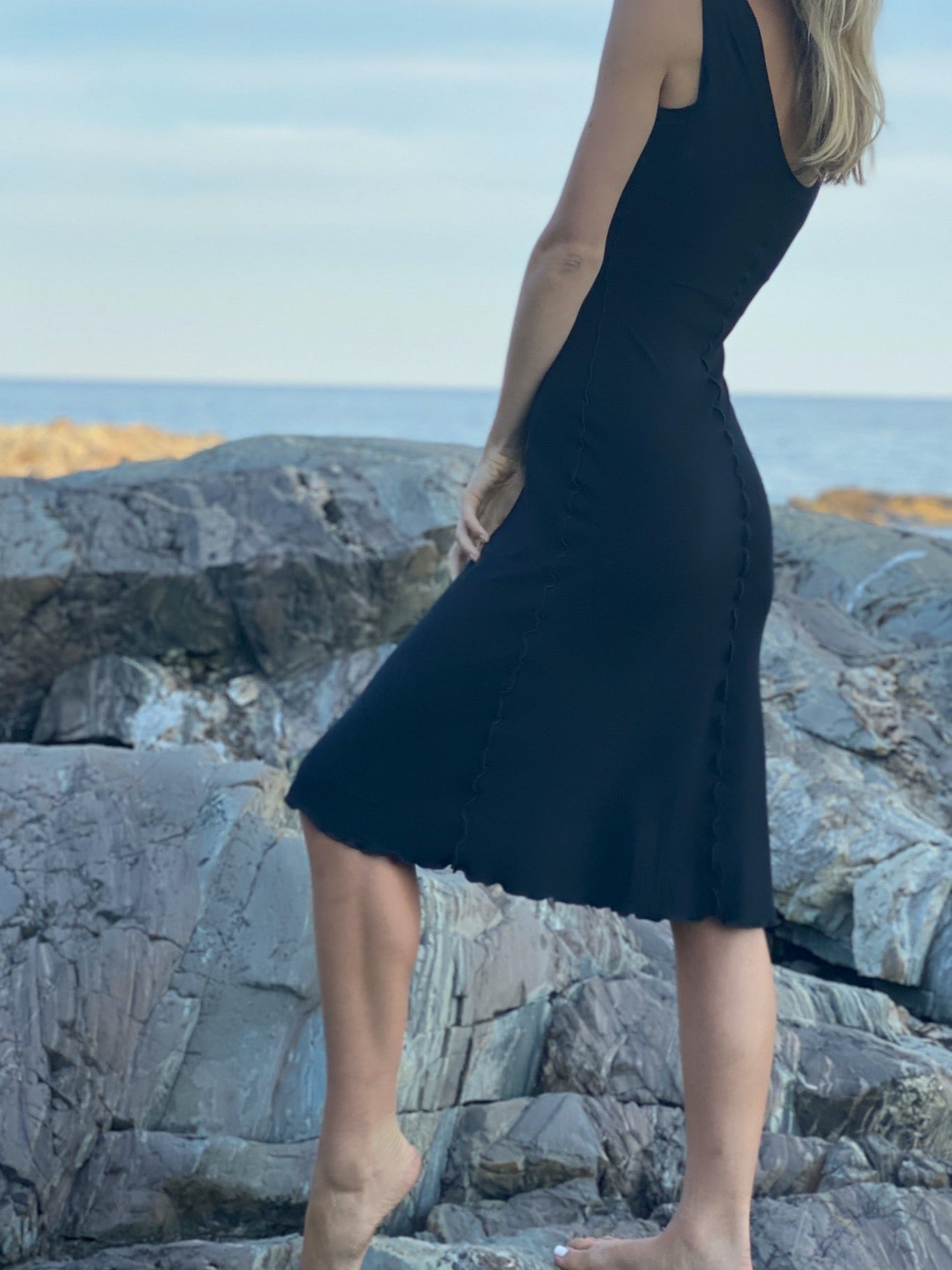 goddess dress in black