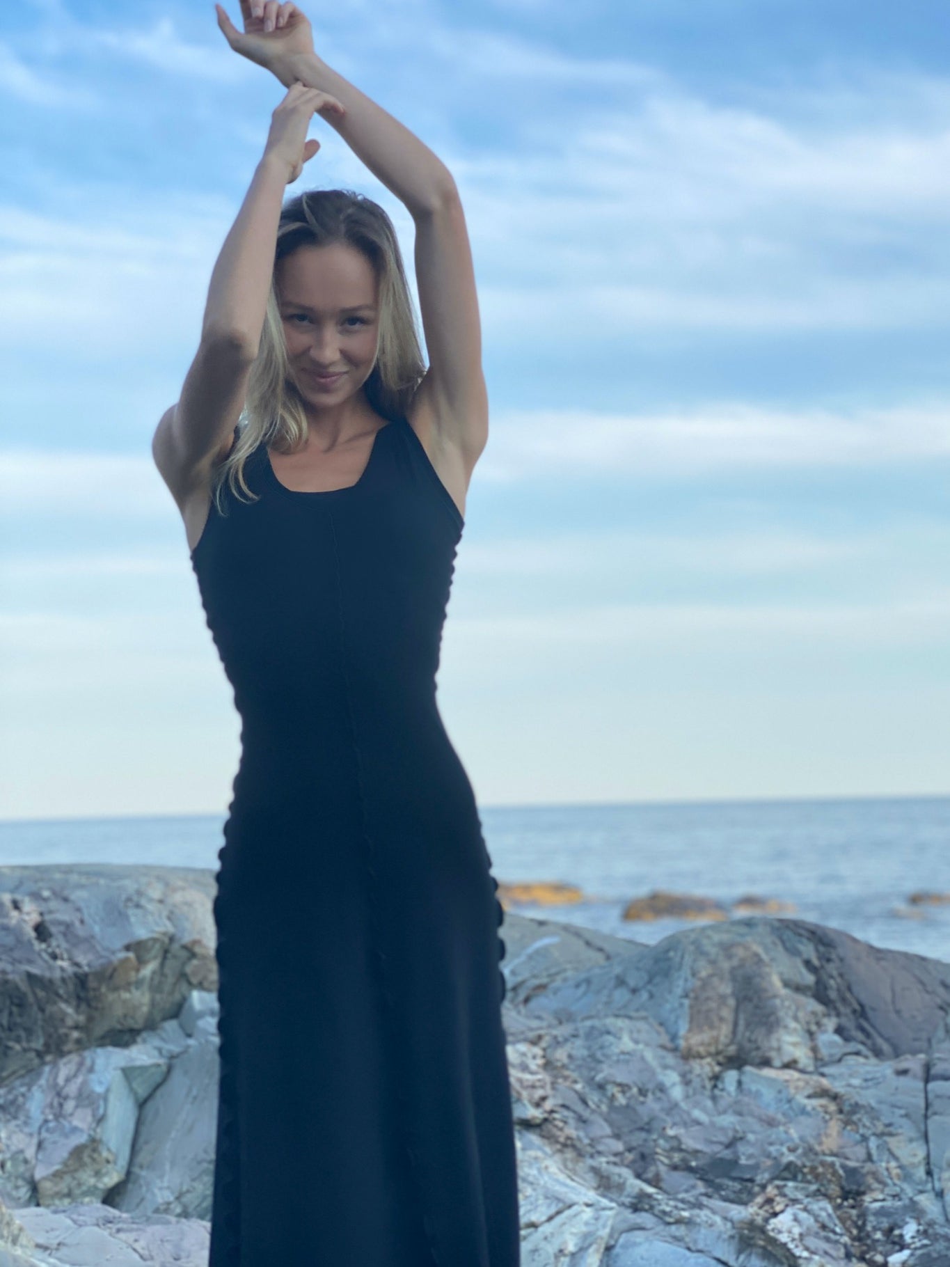 goddess dress in black