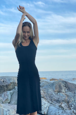 goddess dress in black