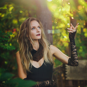 black lace opera sleeves for a magical look