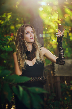 black lace opera sleeves