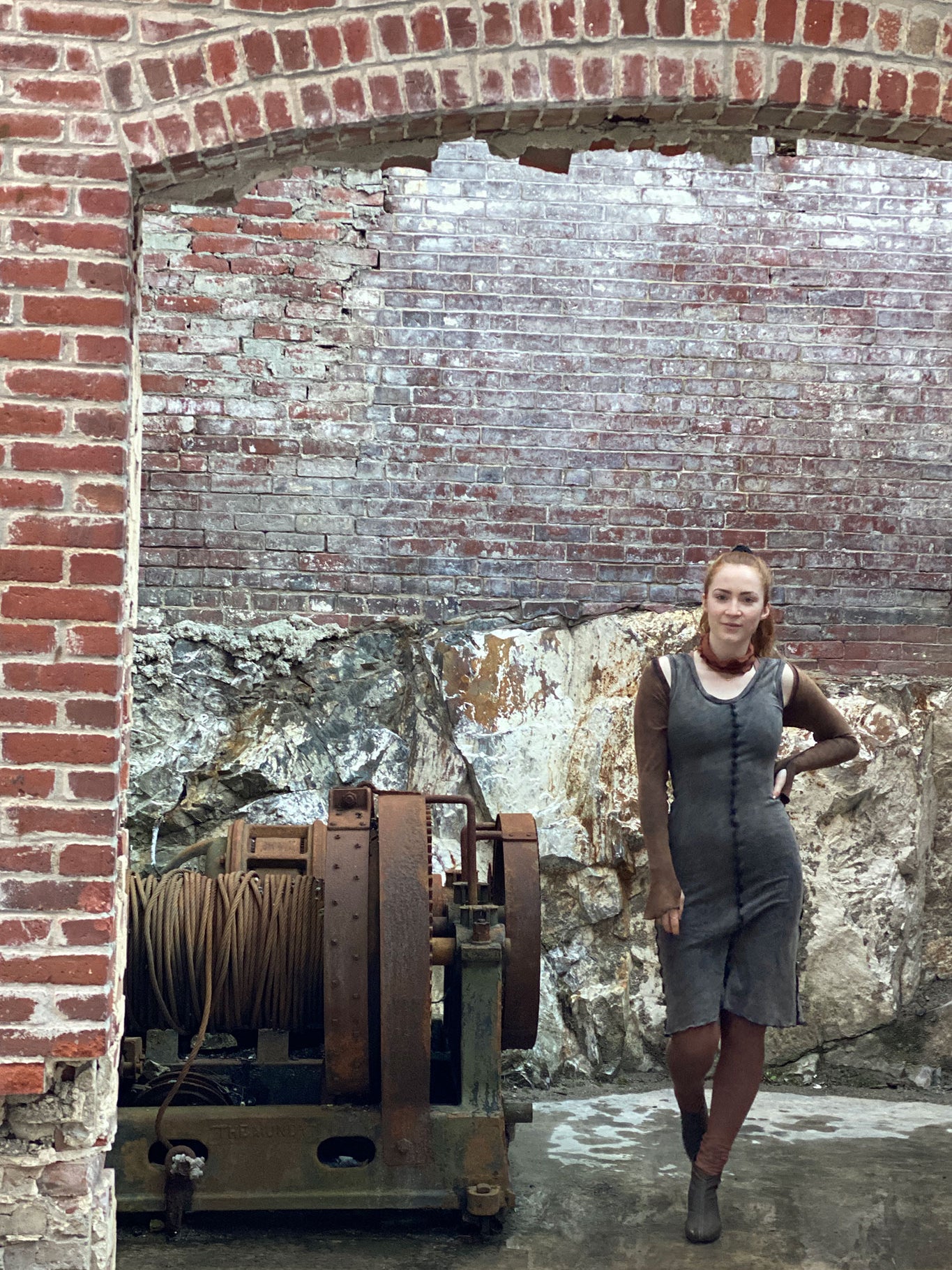 goddess dress in mineral with spice mineral shrug