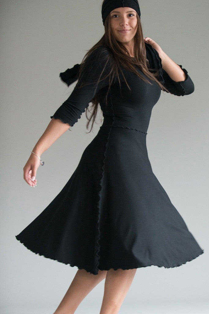 the black audrey dress is perfect for twirling.