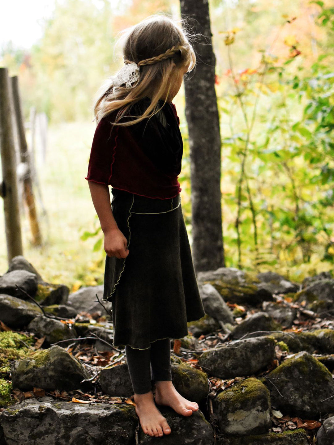 Falda envolvente para niña, chaleco tipo chal, top para playa