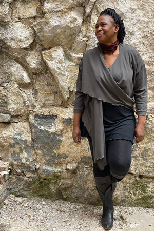 prima jacket in ore + shift tank in black + playsuit subtle black