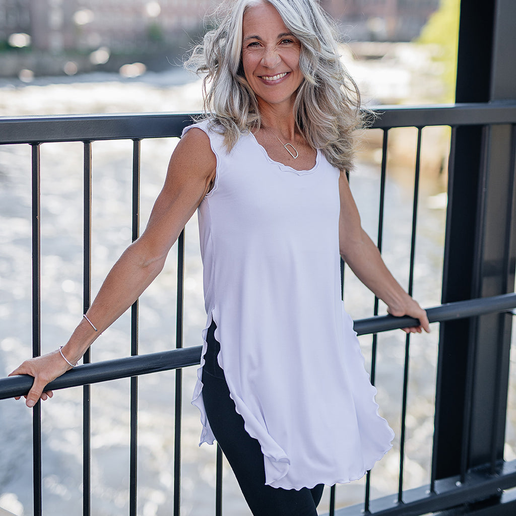 double t layer top in white