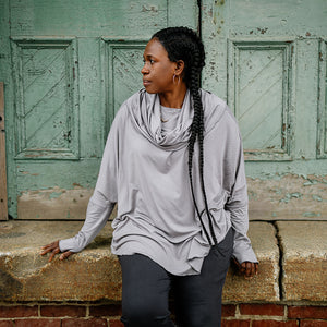 mountain cowl neck tunic in moon
