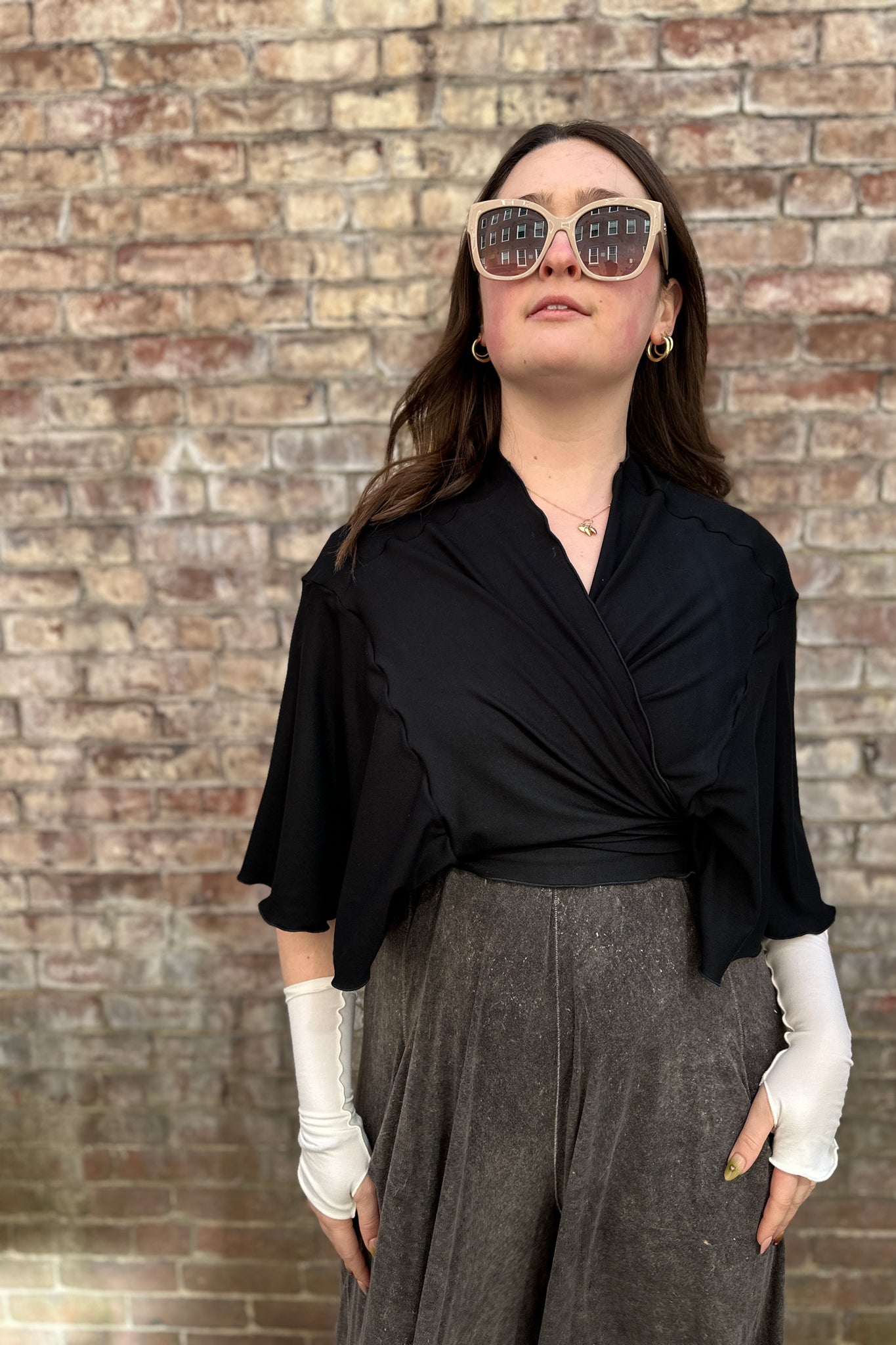 flutter summer jacket in black