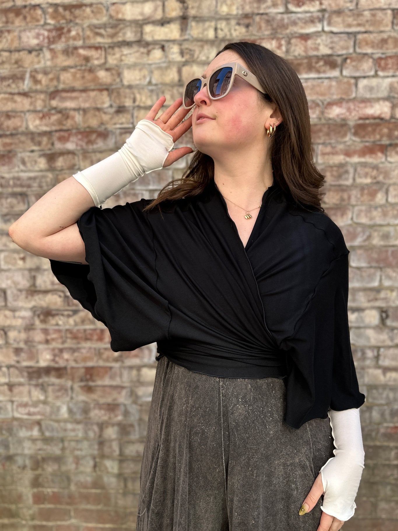 flutter summer jacket in black