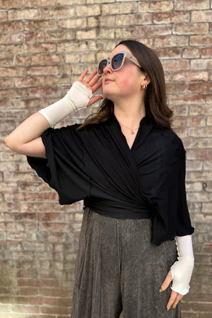 flutter summer jacket in black