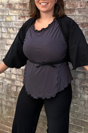 flutter summer jacket in subtle black