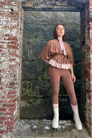 flutter summer jacket in cedar styled over ballet honey tank