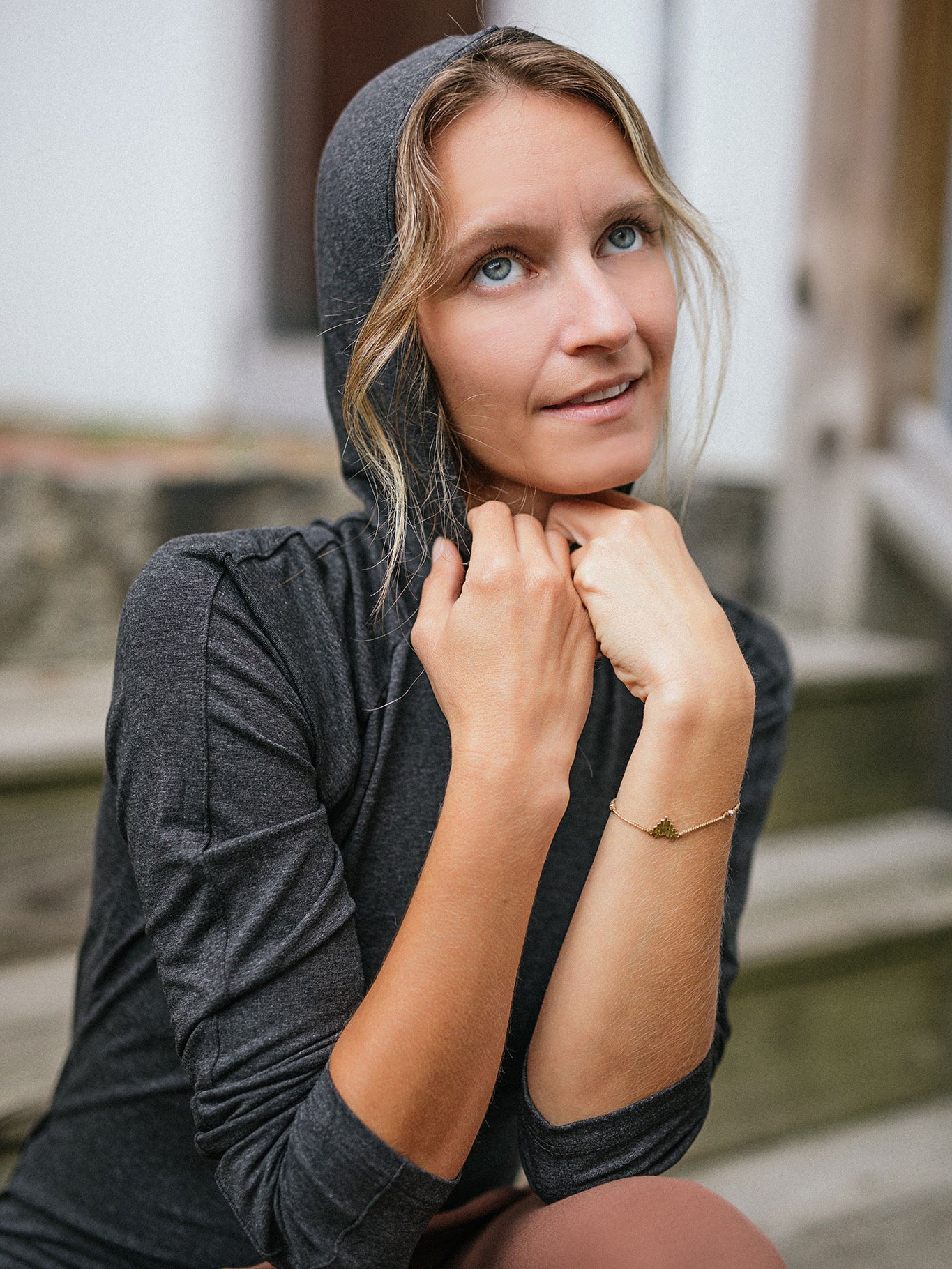 scuba hooded ski tunic in charcoal