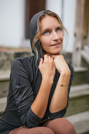 scuba hooded ski tunic in charcoal