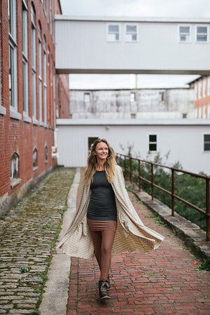 garden coat in dune over wing cap t in granite and cedar playsuit