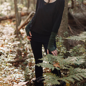 climber legging in black with poptop in black