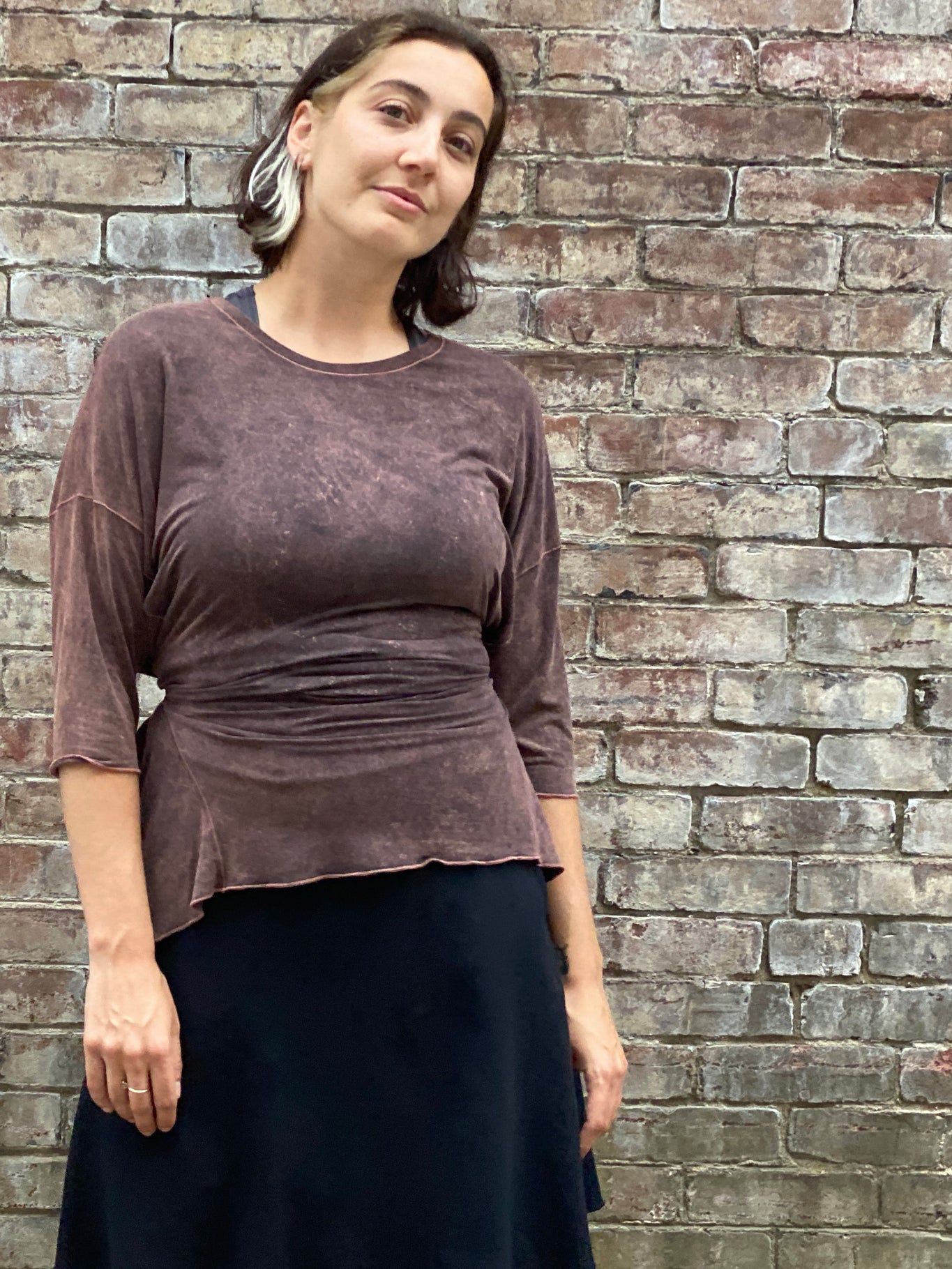 black flip skirt + reef mineral true pearl