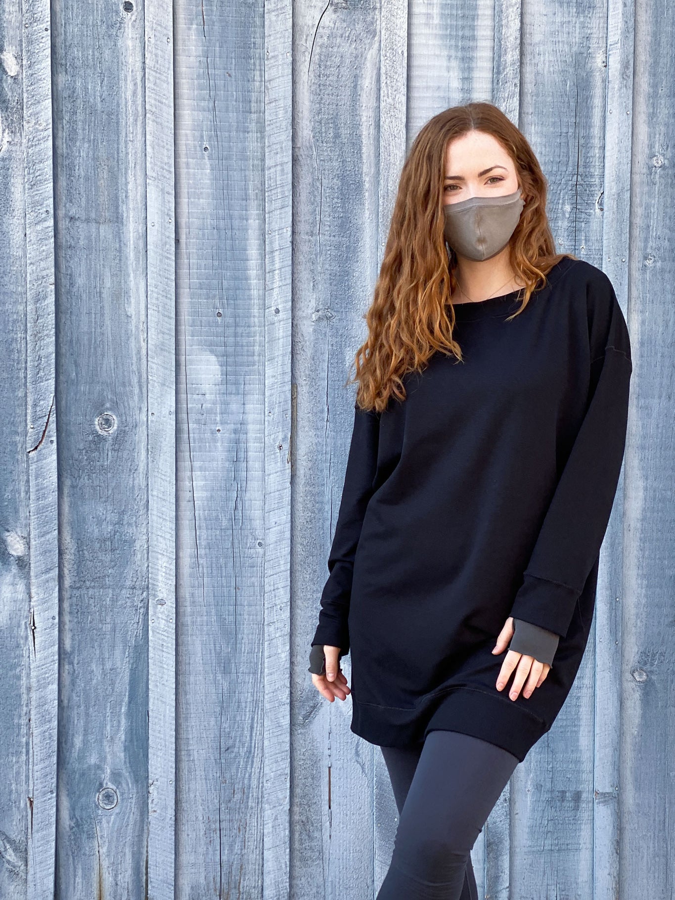 welder in black terry bamboo + carbon base legging