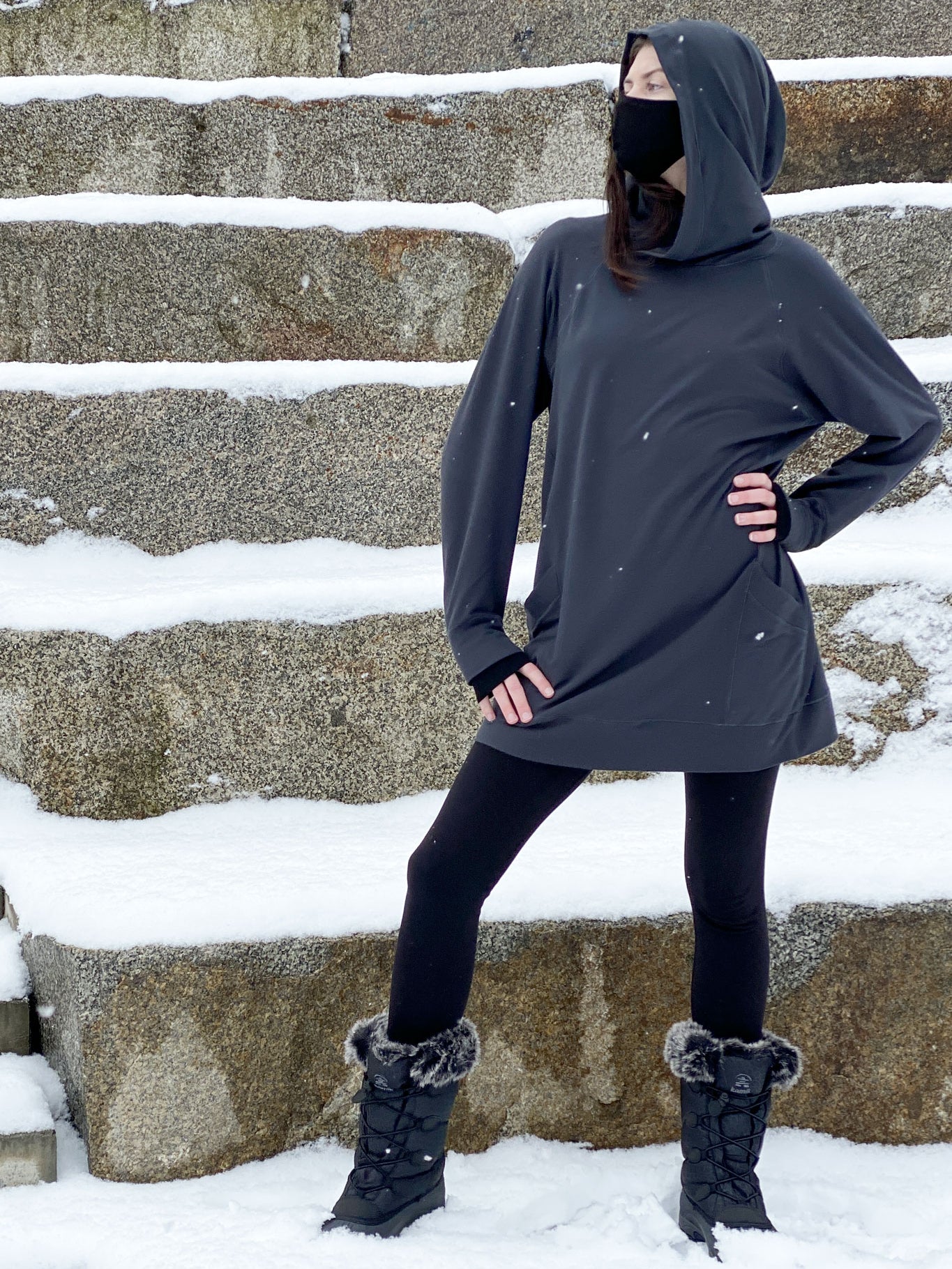 maeve hooded pullover in carbon
