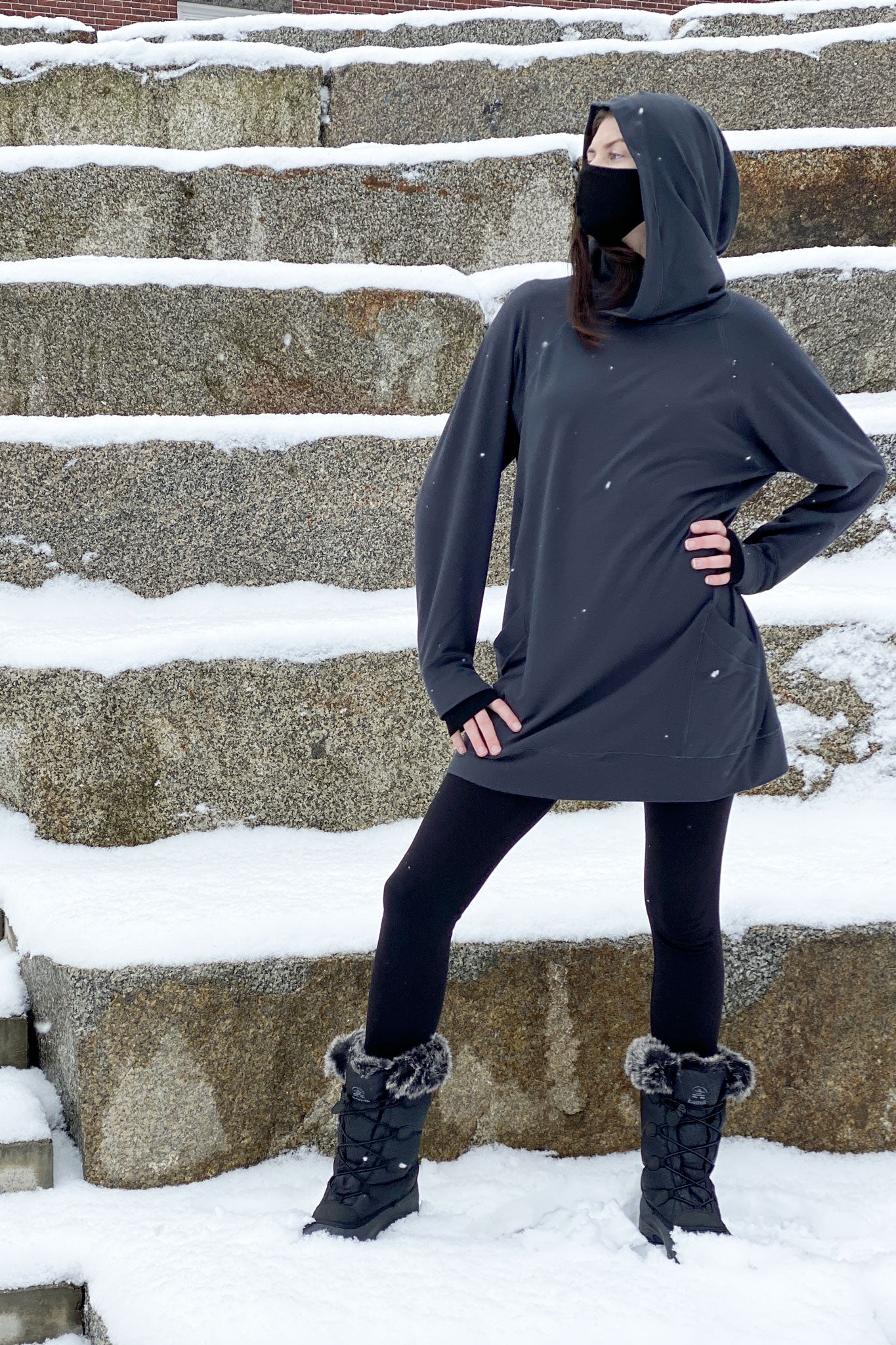 maeve hooded pullover in carbon