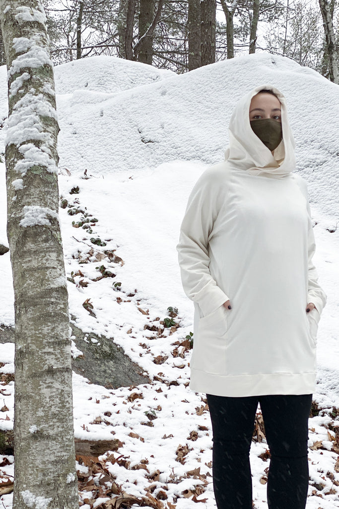 maeve hooded pullover in milk