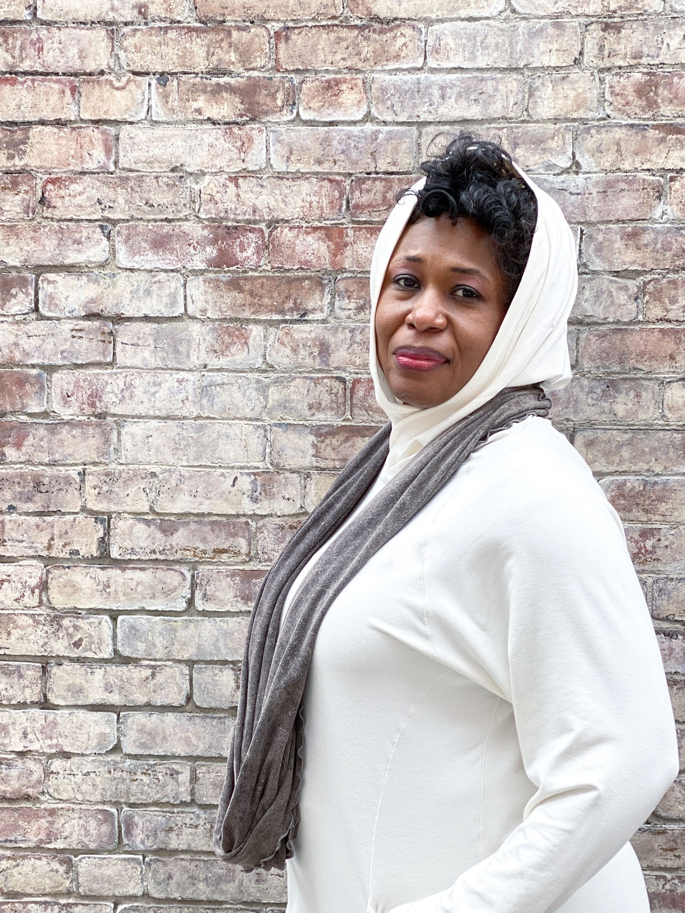 maeve hooded pullover in milk with mineral loop