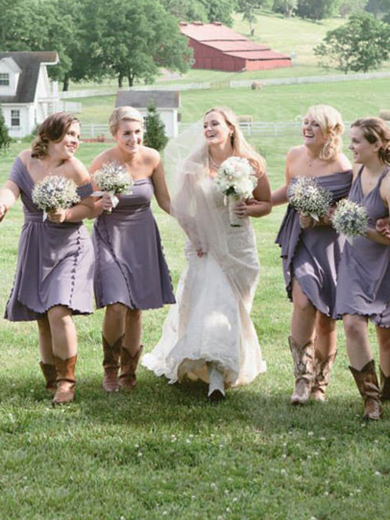 the wrap styled different ways as bridesmaid dresses