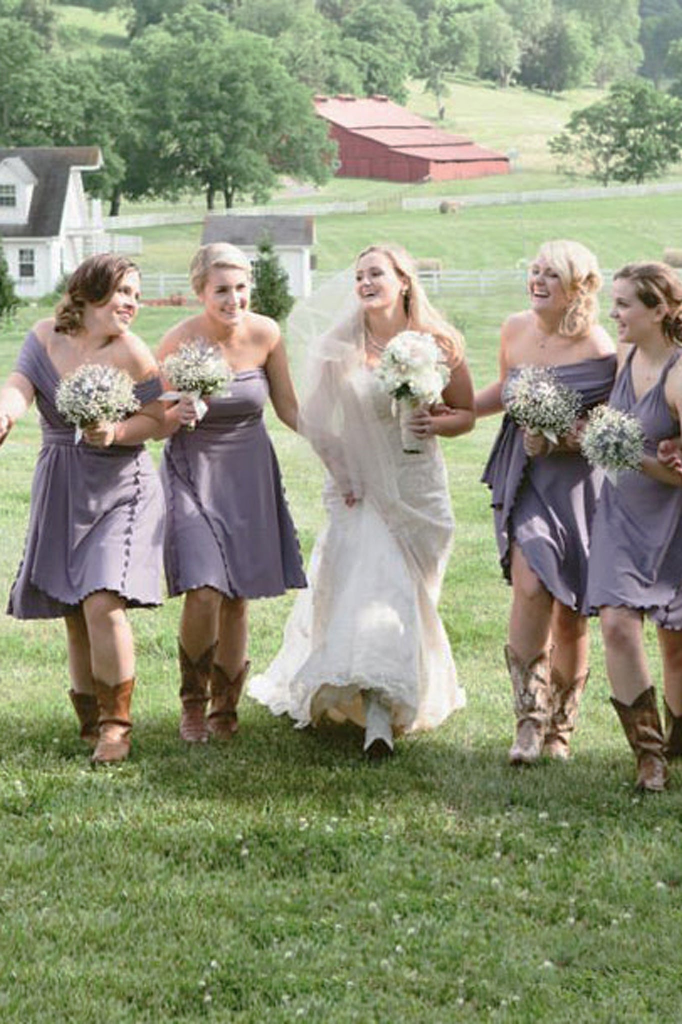 the wrap styled different ways as bridesmaid dresses