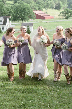 the wrap styled different ways as bridesmaid dresses