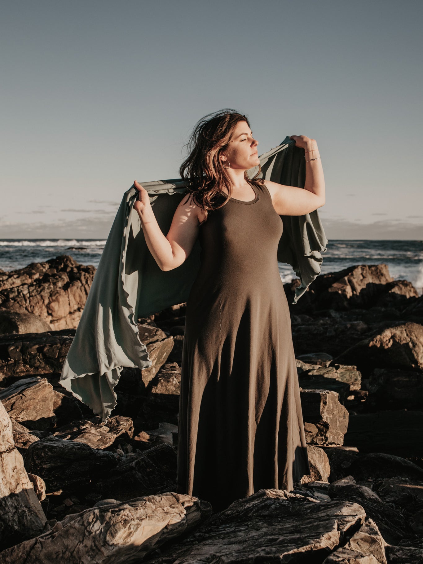 glow gown on the beach