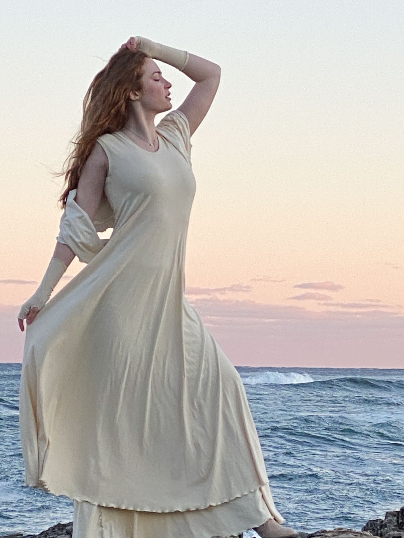 glow gown in vanilla + lady flirt as an extra skirt layer