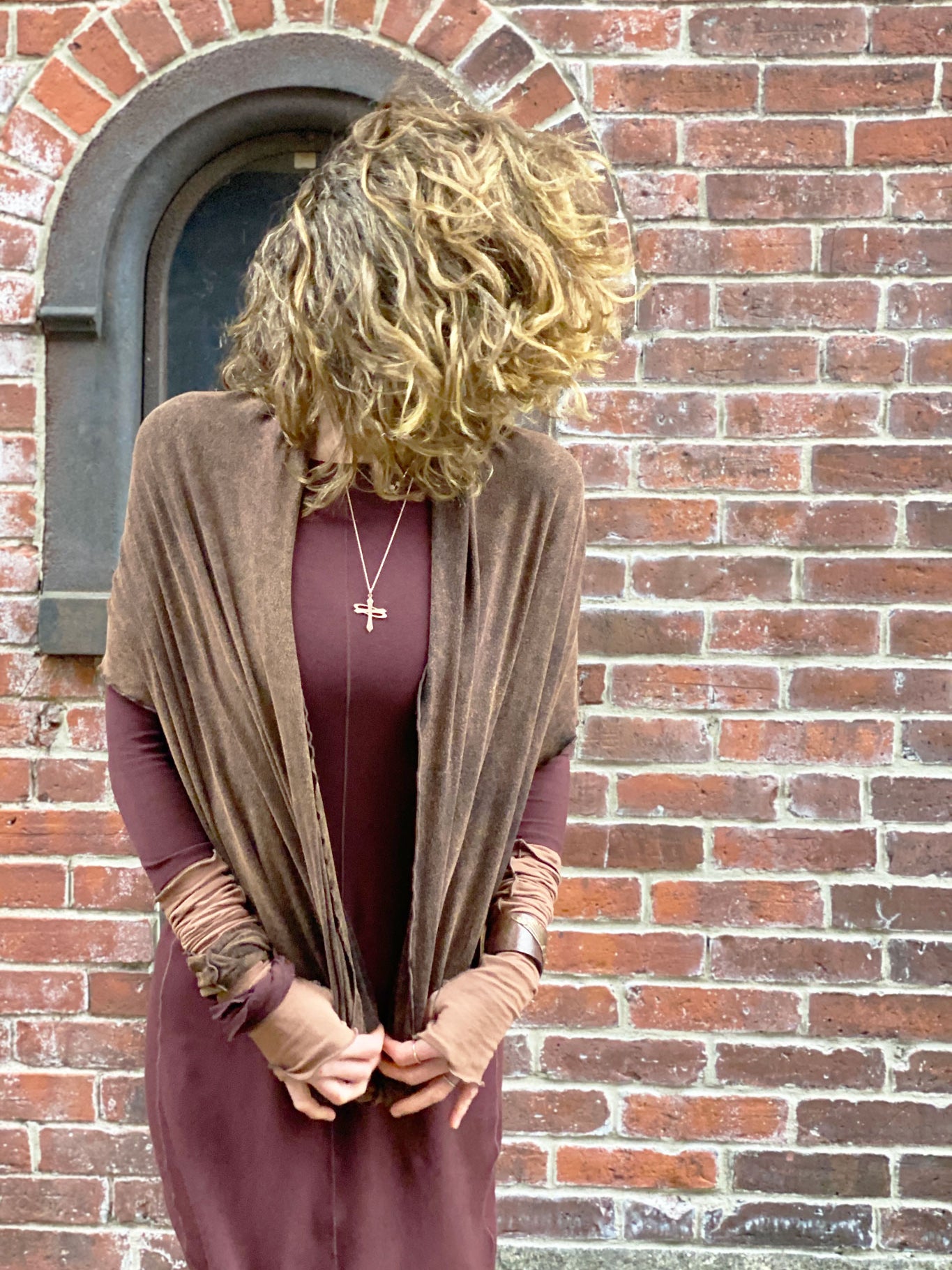 layer a loop with the noble dress for an elegant night out