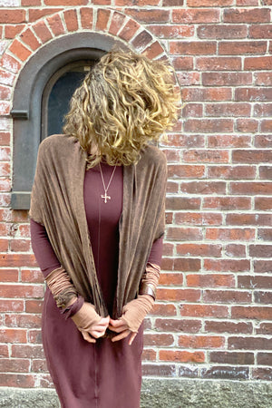 layer a loop with the noble dress for an elegant night out