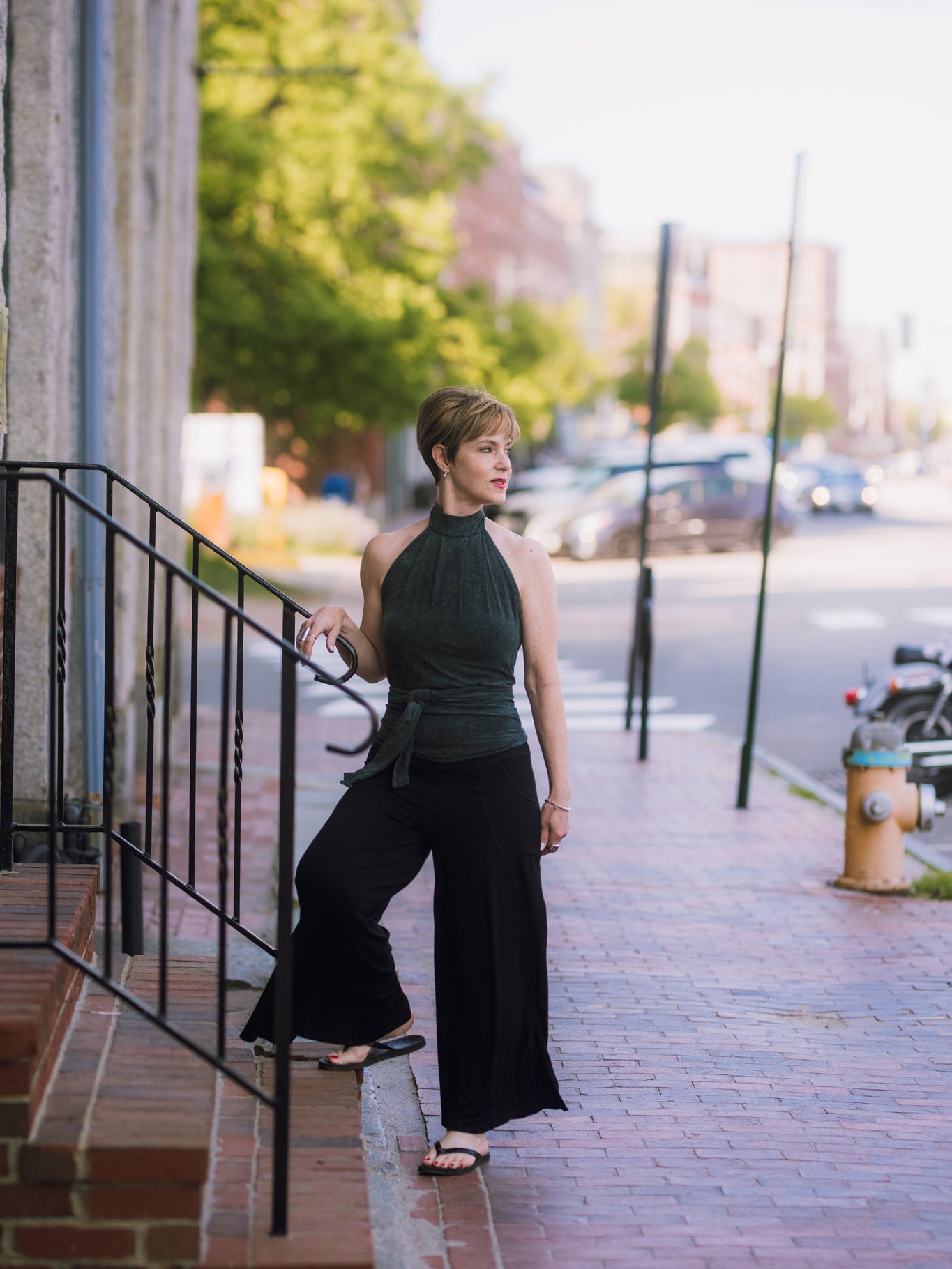 harlow elegant convertible wide leg pant in black