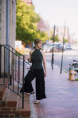 harlow elegant convertible wide leg pant in black