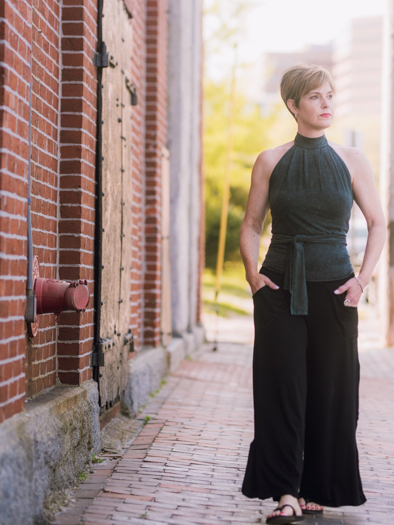 harlow elegant convertible wide leg pant in black