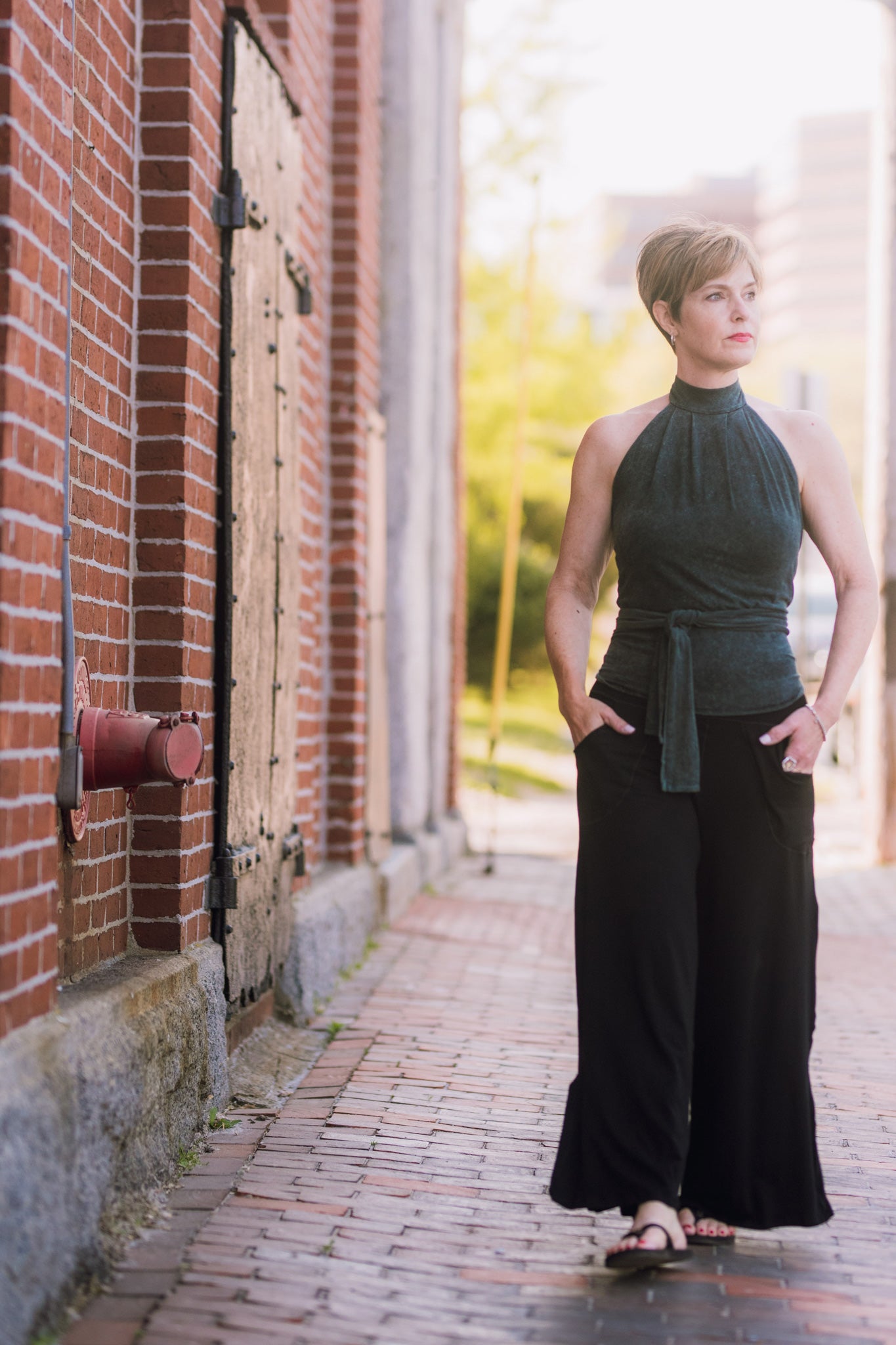 harlow elegant convertible wide leg pant in black