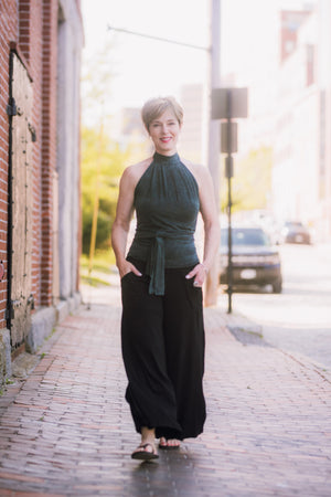 harlow elegant convertible wide leg pant in black