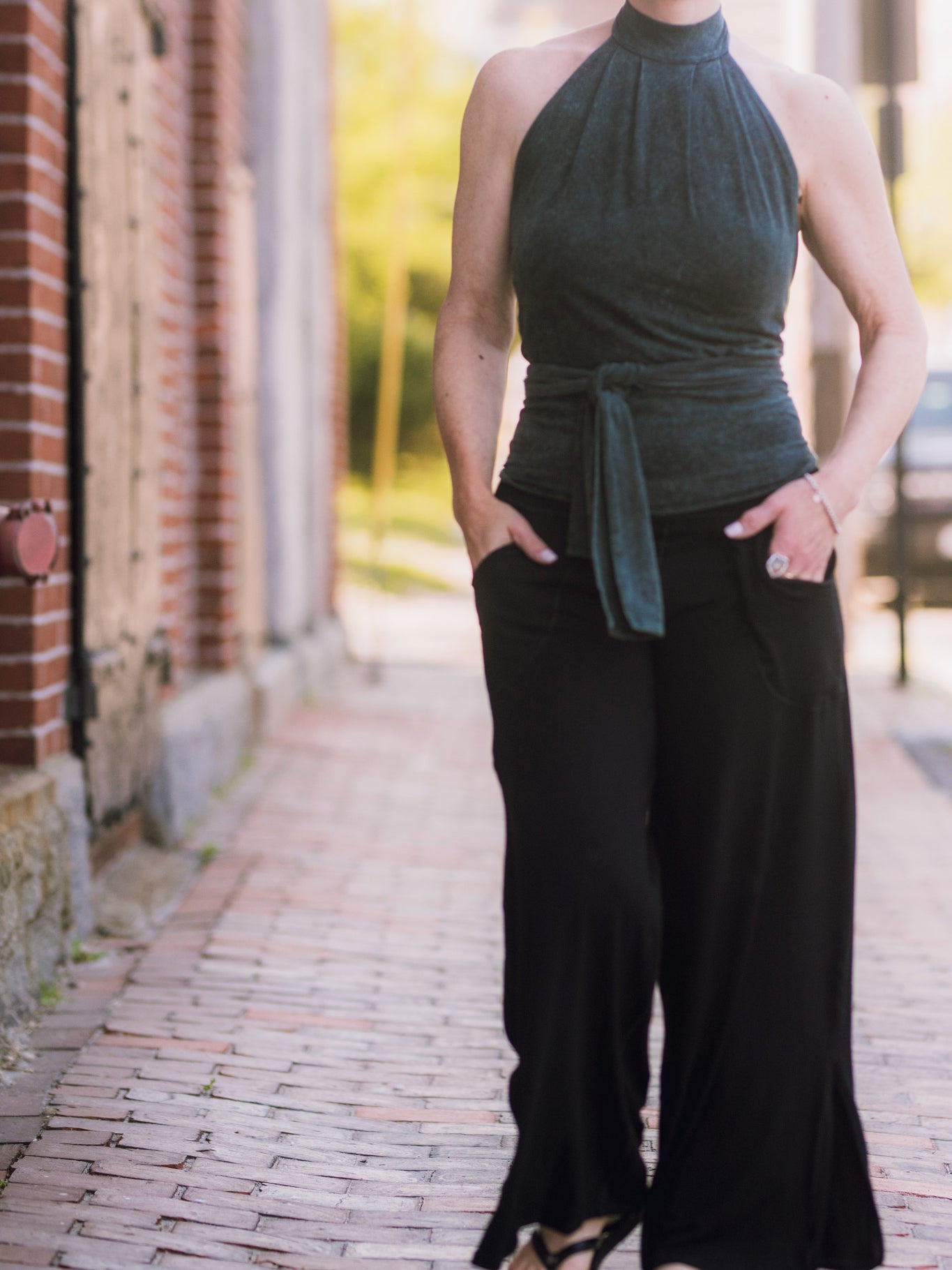 harlow elegant convertible wide leg pant in black