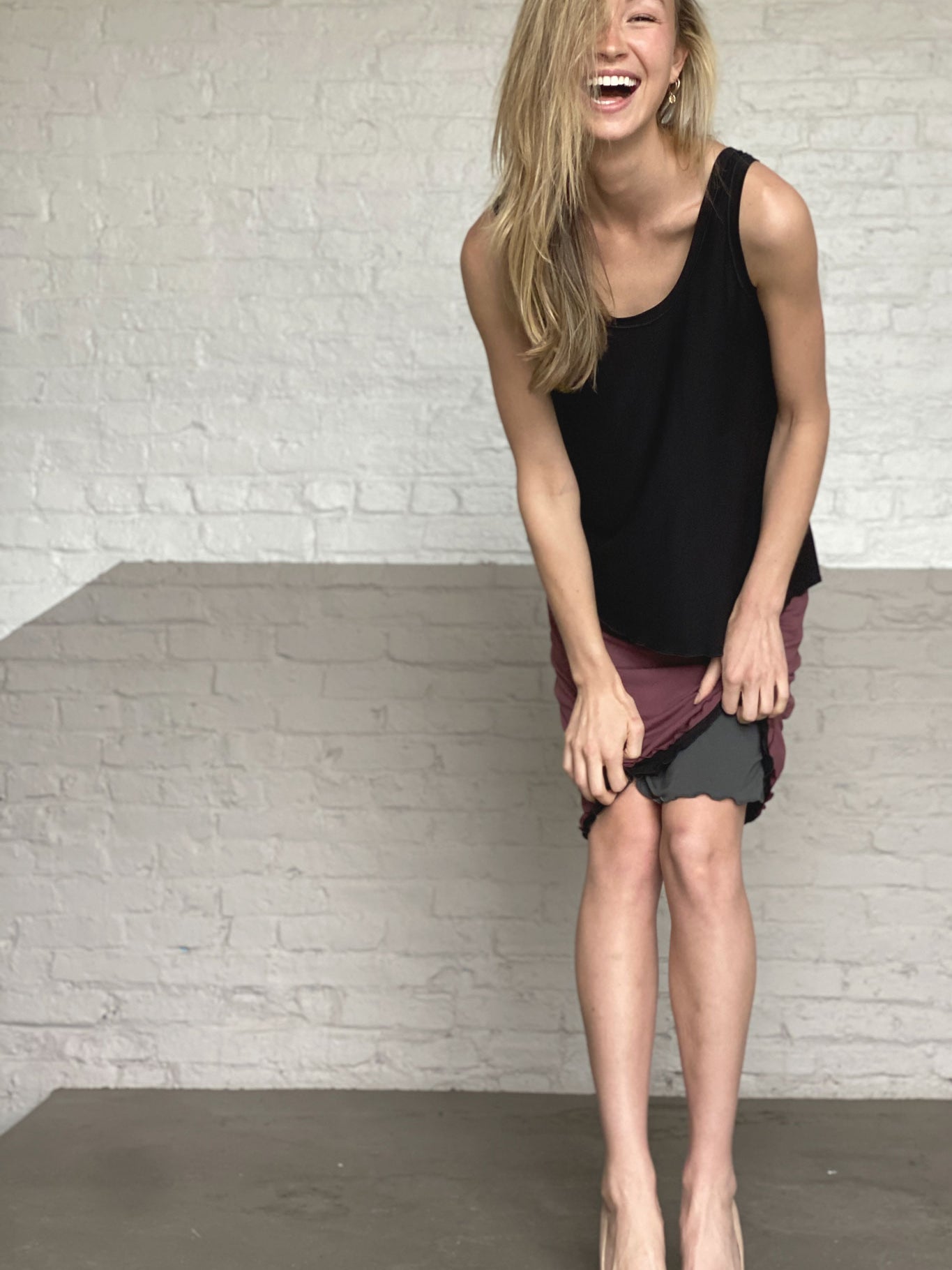 tulip tissue tank in black