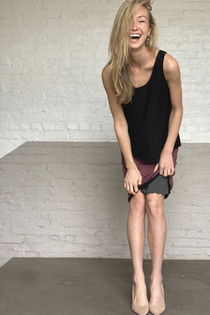 tulip tissue tank in black